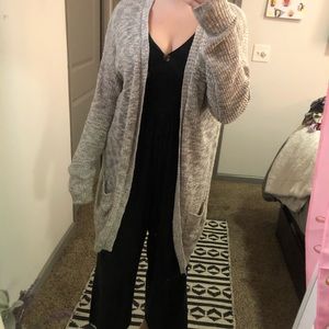 oversized gray cardigan